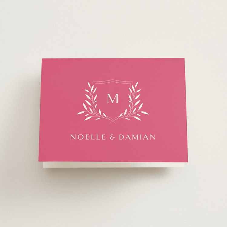 "Everlasting" - Folded Wedding Thank You Cards in Carnation by Jennifer Postorino - Front