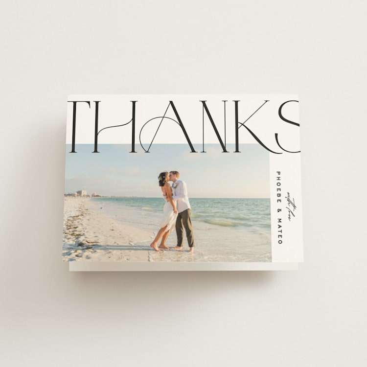 "Numerical" - Folded Wedding Thank You Cards in Lily by Owl and Toad - Front