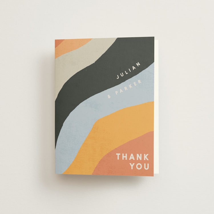 "Canyon Wall" - Folded Wedding Thank You Cards in Sunset by Robin Ott - Front