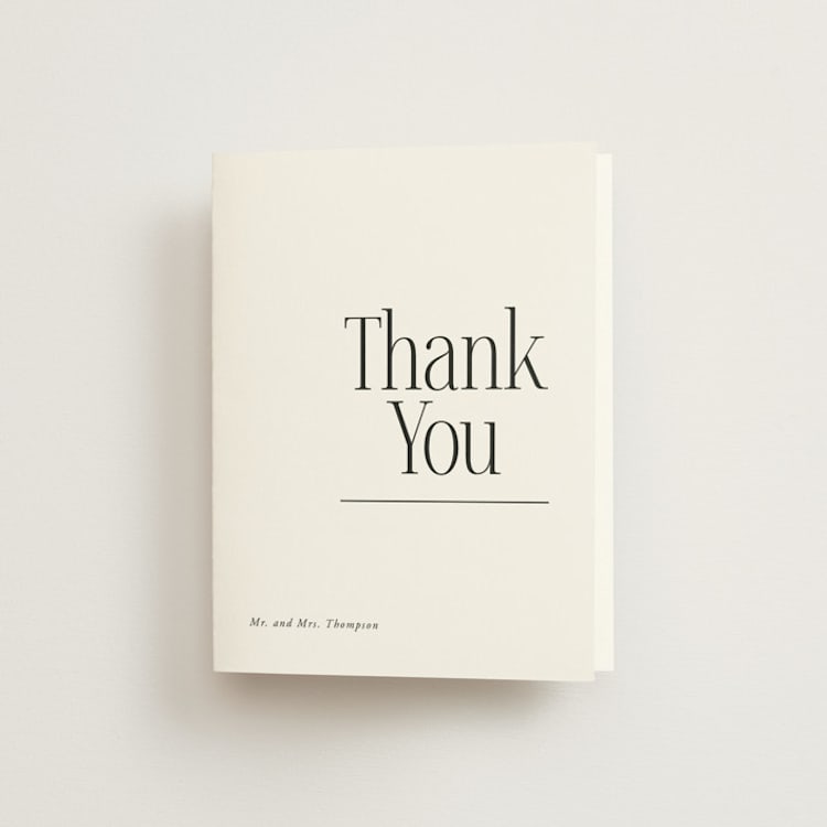 "Modern Space" - Folded Wedding Thank You Cards in Cloud by Ashlee Townsend - Front