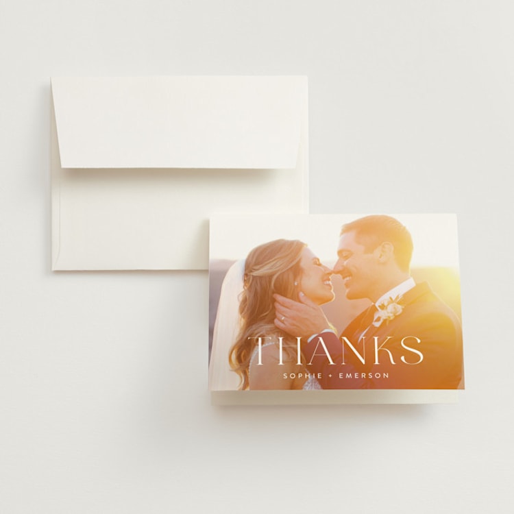 "classic names" - Folded Wedding Thank You Cards in Ivory by Susan Asbill - Front