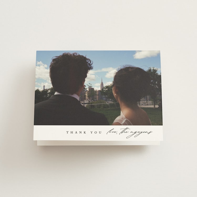 "Astoria" - Folded Wedding Thank You Cards in Silk by Kelly Schmidt - Front