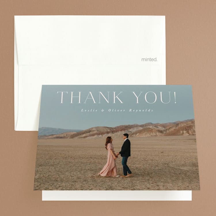 "Understated Elegance" - Folded Wedding Thank You Cards in Buttercream by Brandy Folse - Front