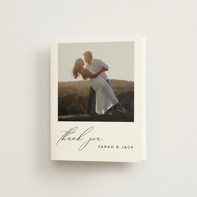 "the script" - Folded Wedding Thank You Cards in Tuxedo by Genna Blackburn - Front