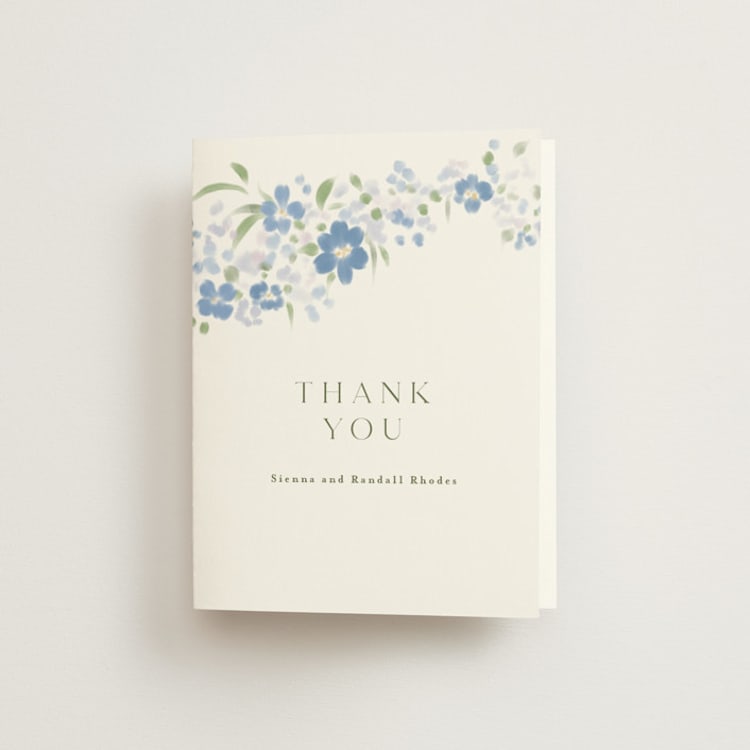 "Meander" - Folded Wedding Thank You Cards in Lilac by Angela Marzuki - Front