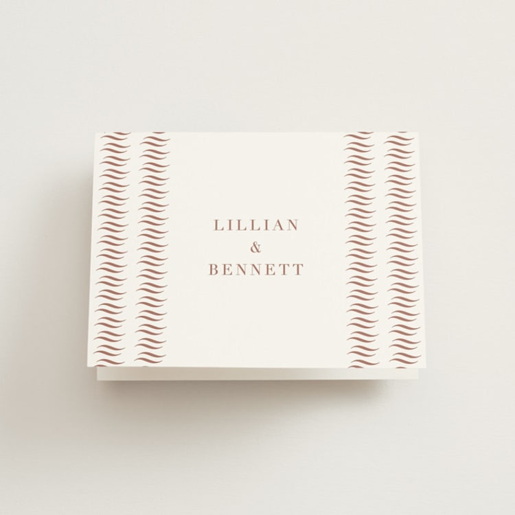 "Charleston" - Folded Wedding Thank You Cards in Blush by Megan Davis - Front