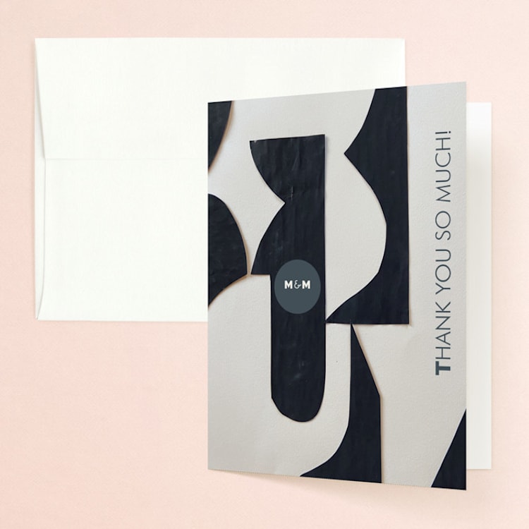 "Modern Marriage" - Folded Wedding Thank You Cards in Cream by cyrille gulassa - Front
