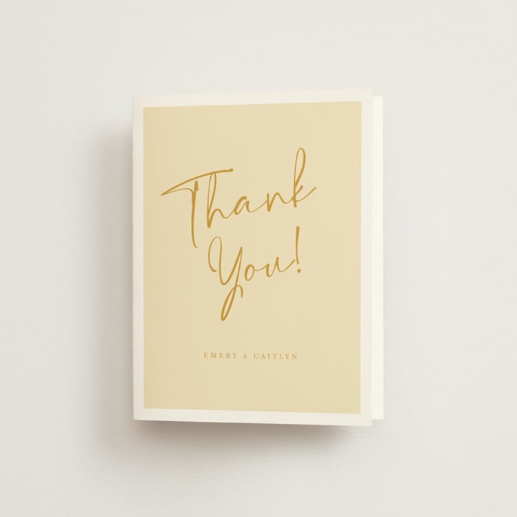 "Ink scribble" - Folded Wedding Thank You Cards in Honey by Adelyn T. - Front