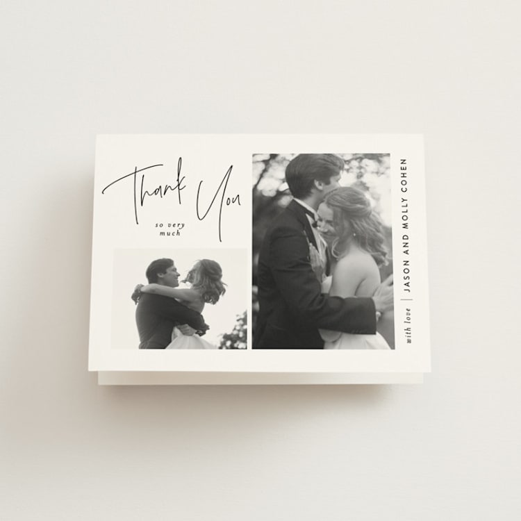 "signature frames" - Folded Wedding Thank You Cards in Cloud by JoAnn Jinks - Front