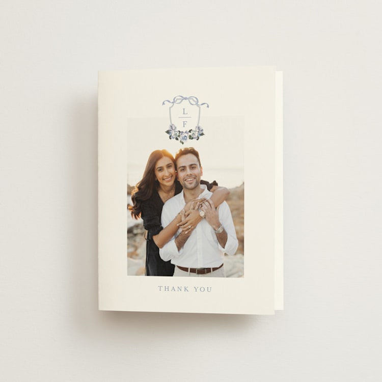 "Be With You" - Folded Wedding Thank You Cards in French by Design Lotus - Front