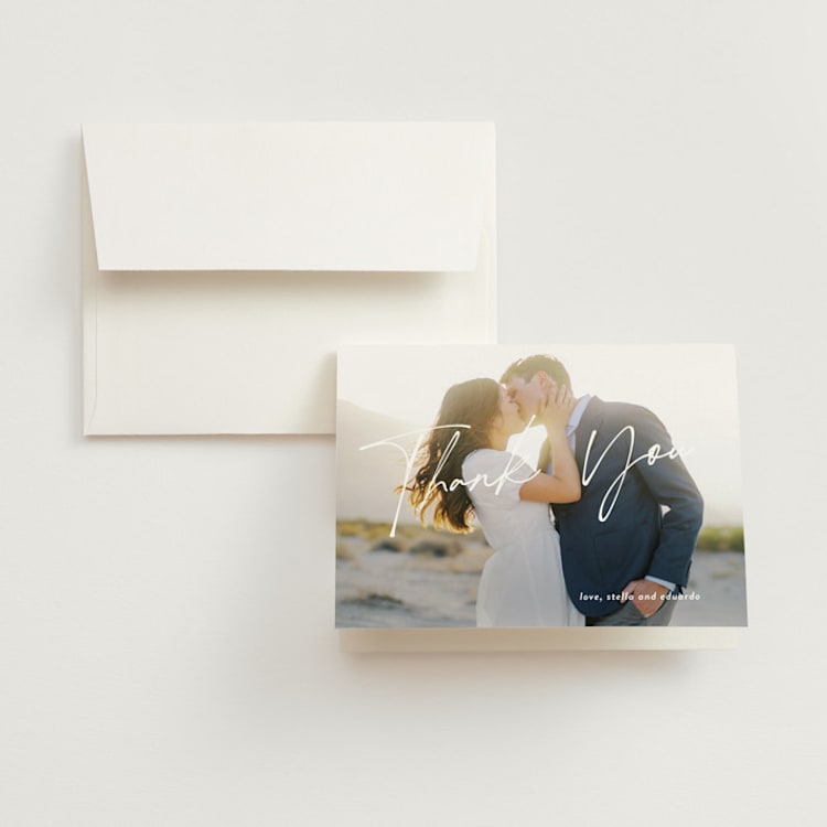 "Courthouse" - Folded Wedding Thank You Cards in Midnight by Susan Brown - Front