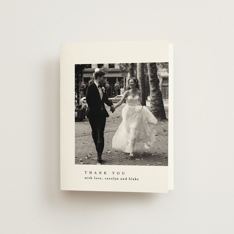 "Soho" - Folded Wedding Thank You Cards in Silk by Kelly Schmidt - Front