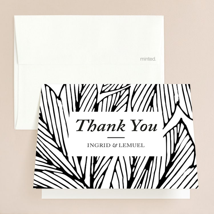 "vivid leaves" - Folded Wedding Thank You Cards in Ink by Ramoncita - Front