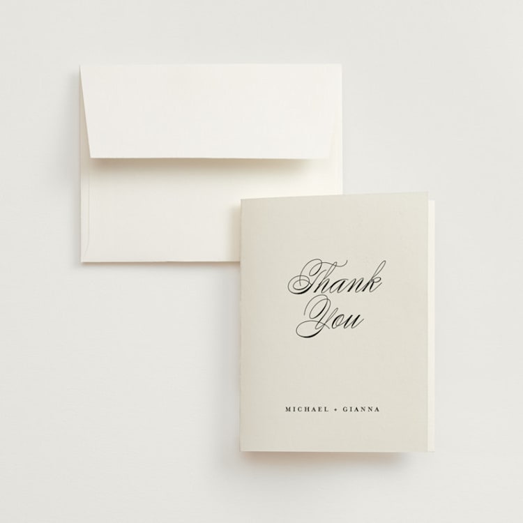 "Everything Love" - Folded Wedding Thank You Cards in Ebony by Louise Kay - Front