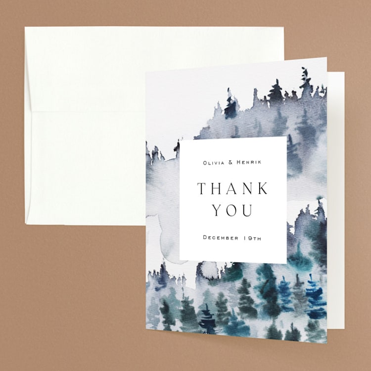"Airy Mountain" - Folded Wedding Thank You Cards in Air by Janean Hinger - Front