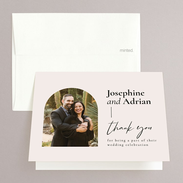 "view to behold" - Folded Wedding Thank You Cards in Onyx by letterfix - Front