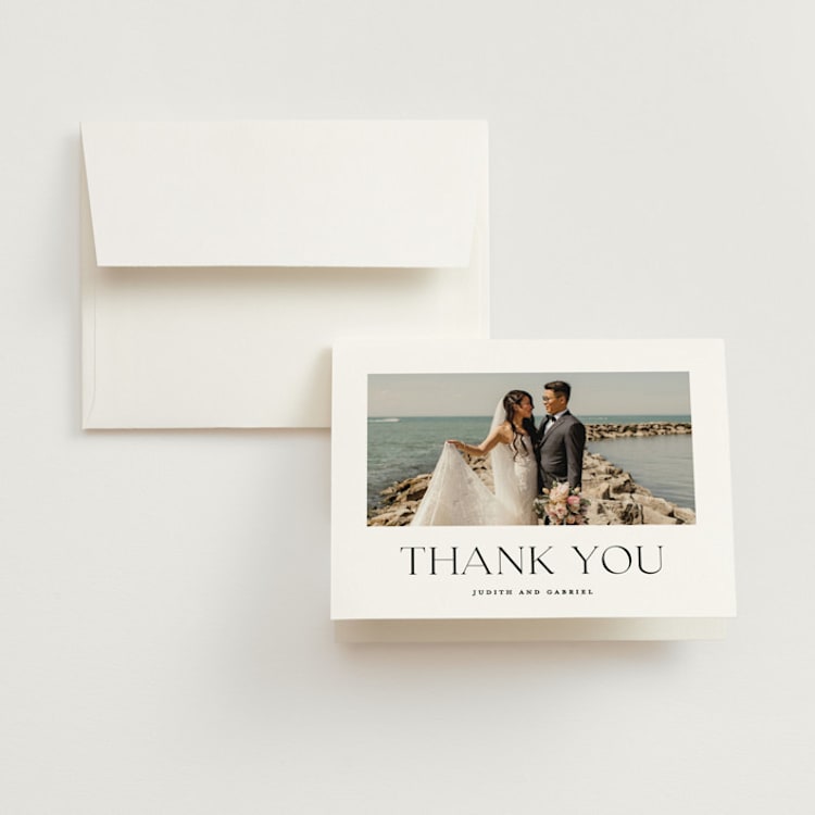 "tomorrows" - Folded Wedding Thank You Cards in Ink by Lori Wemple - Front