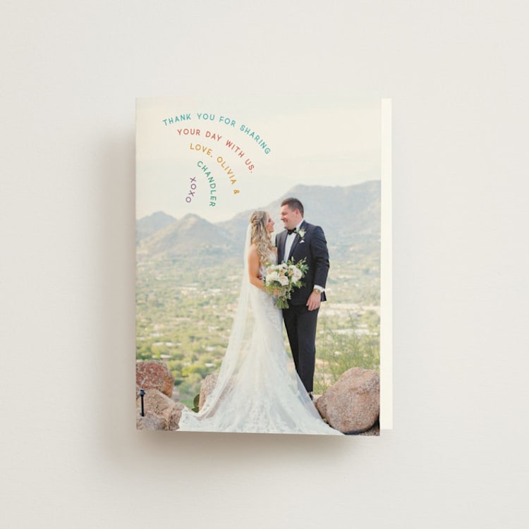 "rainbow 2.0" - Folded Wedding Thank You Cards in Light Hearted by Deborah Chou - Front