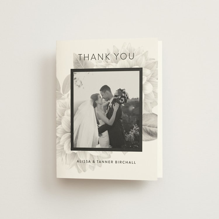 "Together Forever" - Folded Wedding Thank You Cards in Shadow by Jill Means - Front