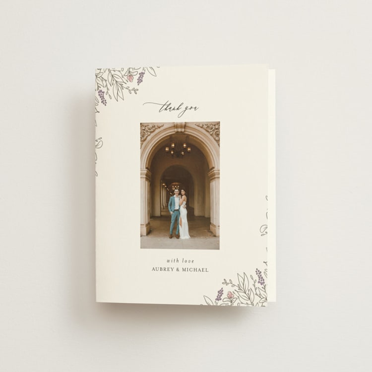 "Cottonwood" - Folded Wedding Thank You Cards in Ravello by Anne Ciotola - Front