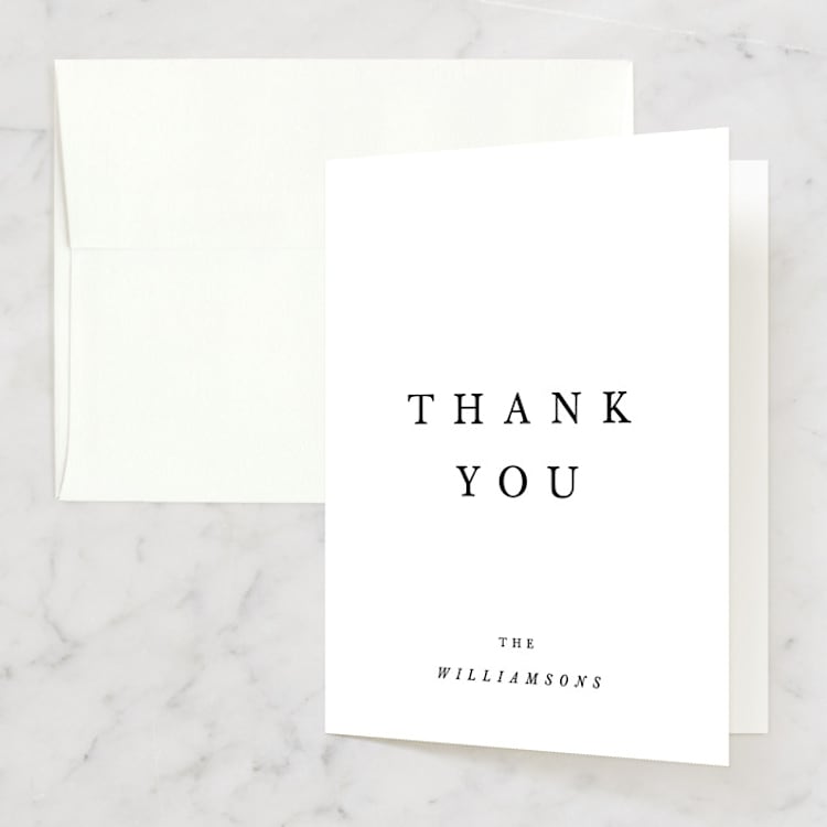 "Johannis" - Folded Wedding Thank You Cards in Ink by Jack Knoebber - Front