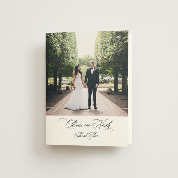 "legacy" - Folded Wedding Thank You Cards in Pure by Design Lotus - Front