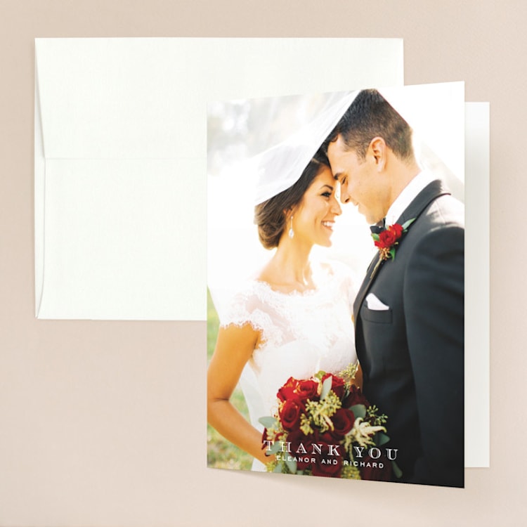 "Diantha" - Folded Wedding Thank You Cards in Ink by Kimberly Morgan - Front
