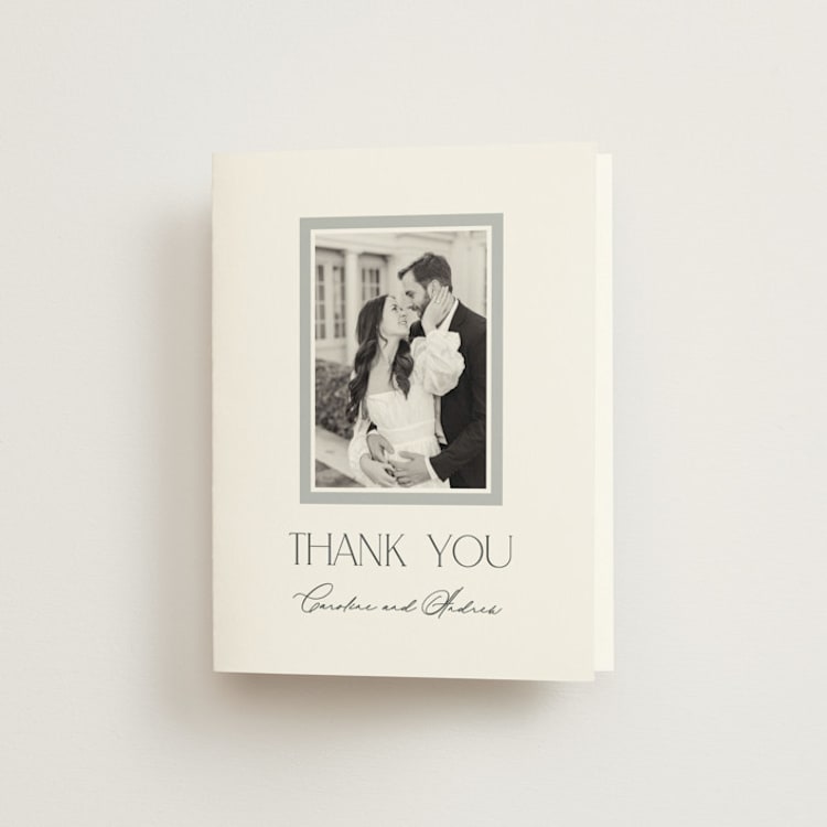 "Contemporary" - Folded Wedding Thank You Cards in Cotton by Vanessa Doyle - Front
