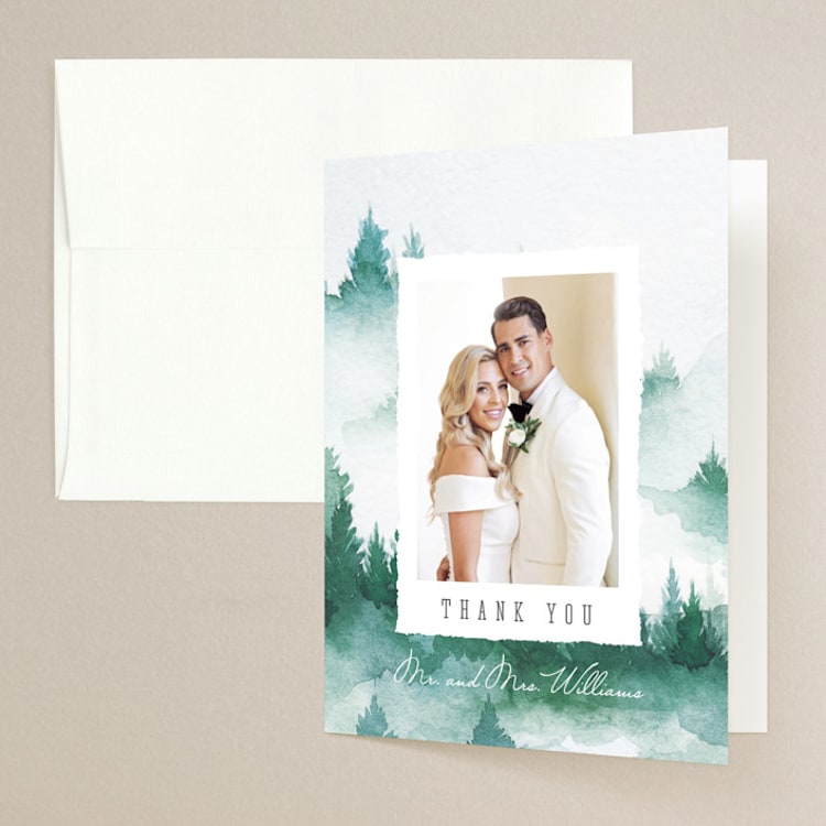 "Forest air" - Folded Wedding Thank You Cards in Forest by Yuliya Evseeva - Front