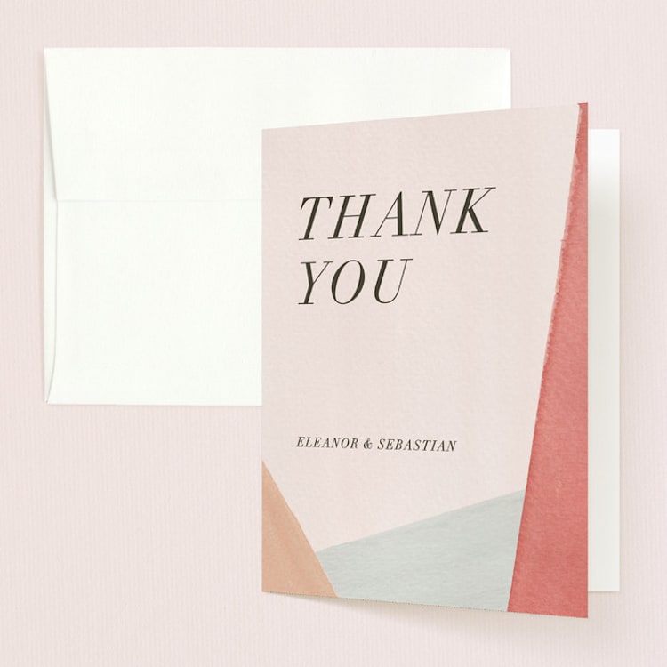 "Eleanor" - Folded Wedding Thank You Cards in Rose by Creative Parasol - Front