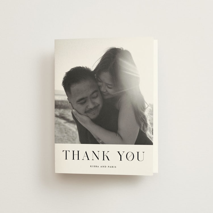 "Embellished Note" - Folded Wedding Thank You Cards in Tuxedo by tuldok - Front