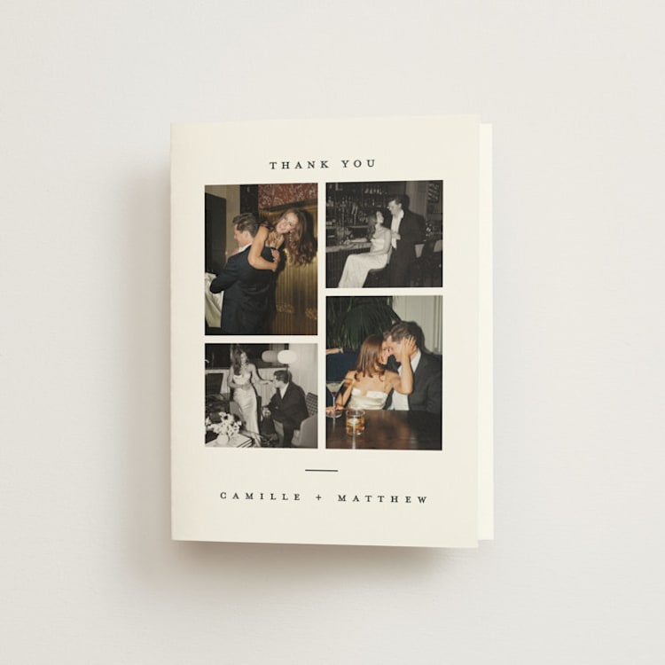 "Boucle" - Folded Wedding Thank You Cards in Ink by Kristie Kern - Front