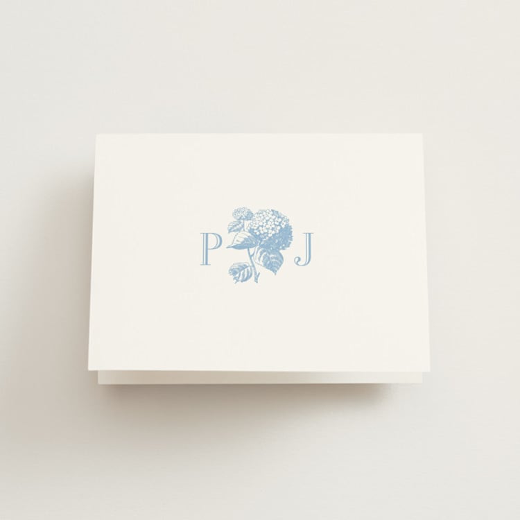 "Cheseapeake" - Folded Wedding Thank You Cards in Sky by Megan Davis - Front