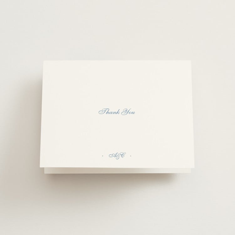 "Villa" - Folded Wedding Thank You Cards in Provincial Blue by Blustery August - Front