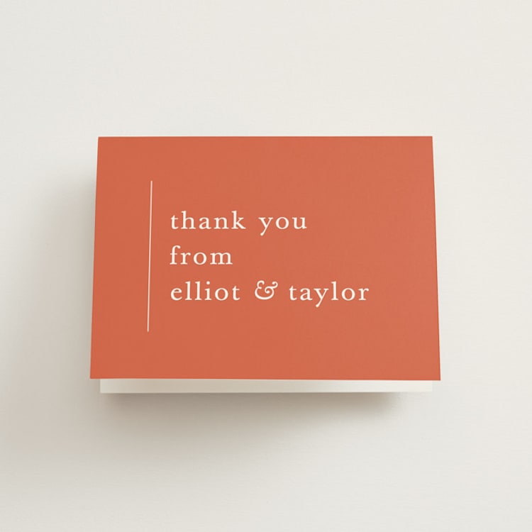 "Evermore" - Folded Wedding Thank You Cards in Harvest by Carly Reed Walker - Front