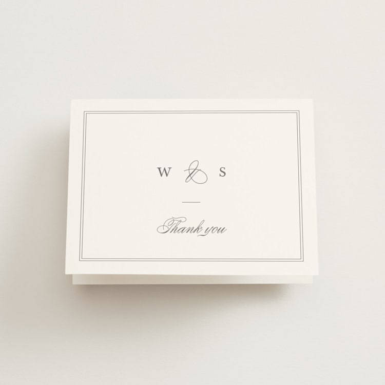 "Crawford" - Folded Wedding Thank You Cards in Ivory by Amy Kross - Front