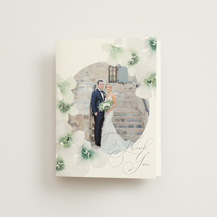 "Whispered" - Folded Wedding Thank You Cards in Springtime by Design Lotus - Front