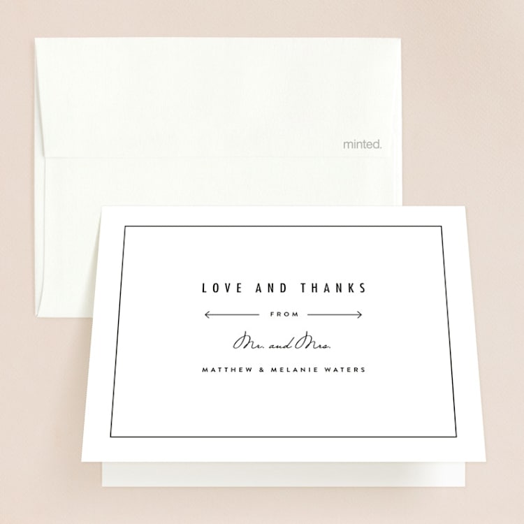 "Between the Lines" - Folded Wedding Thank You Cards in Blazer by Fine and Dandy Paperie - Front