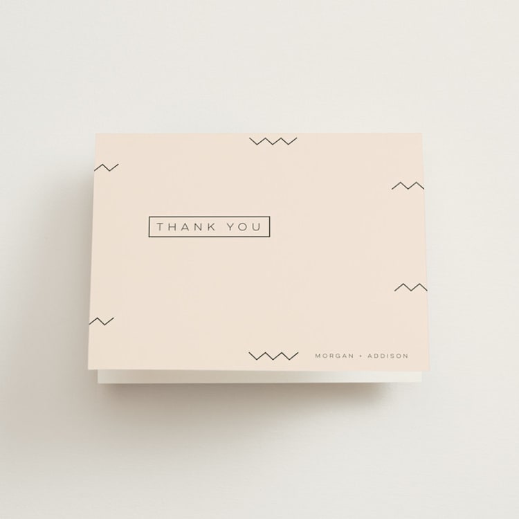"adagio" - Folded Wedding Thank You Cards in Lilac by Meg Gleason - Front