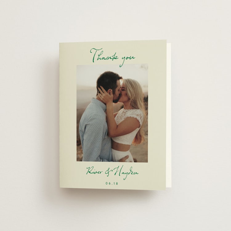 "tablescape drawing" - Folded Wedding Thank You Cards in Garden by Cass Loh - Front