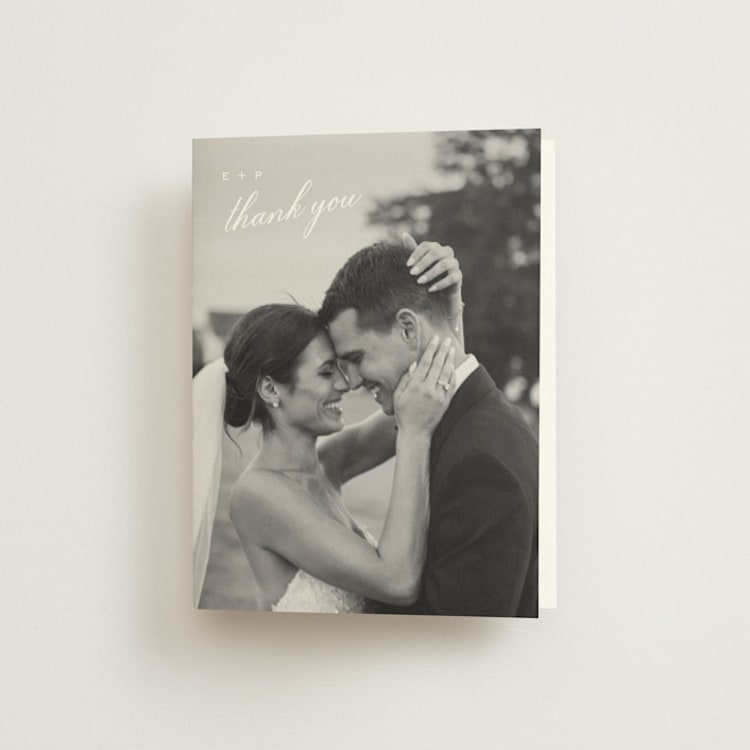 "Aspen Knoll" - Folded Wedding Thank You Cards in Cotton by Amy Kross - Front