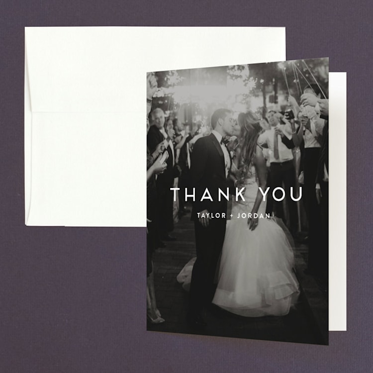 "Modern Stamp" - Folded Wedding Thank You Cards in Kraft by seulghi - Front
