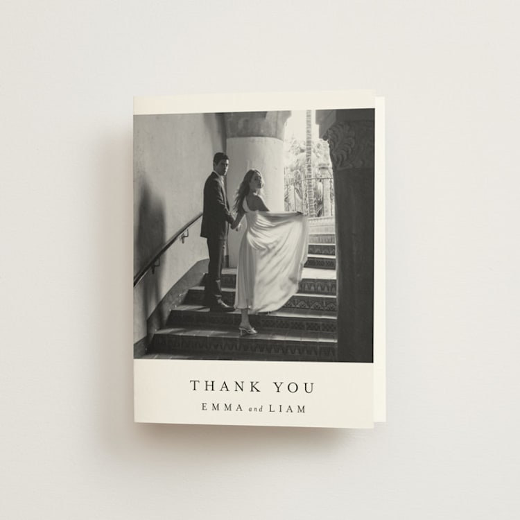 "A Thousand Years" - Folded Wedding Thank You Cards in Classic White by Design Lotus - Front