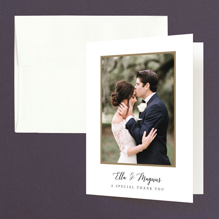 "Something Blue" - Folded Wedding Thank You Cards in Aqua by Benita Crandall - Front