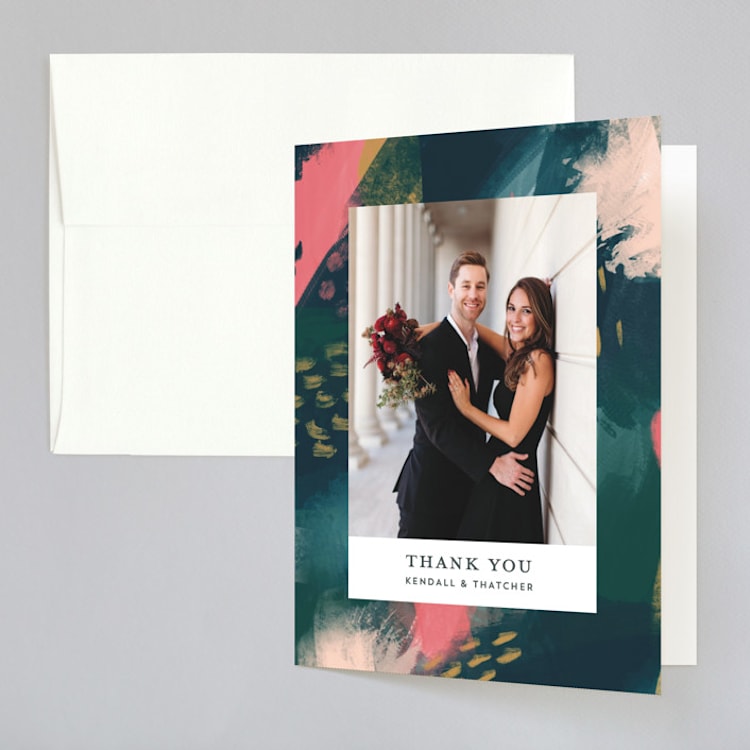 "Dreaming" - Folded Wedding Thank You Cards in Garden by iamtanya - Front