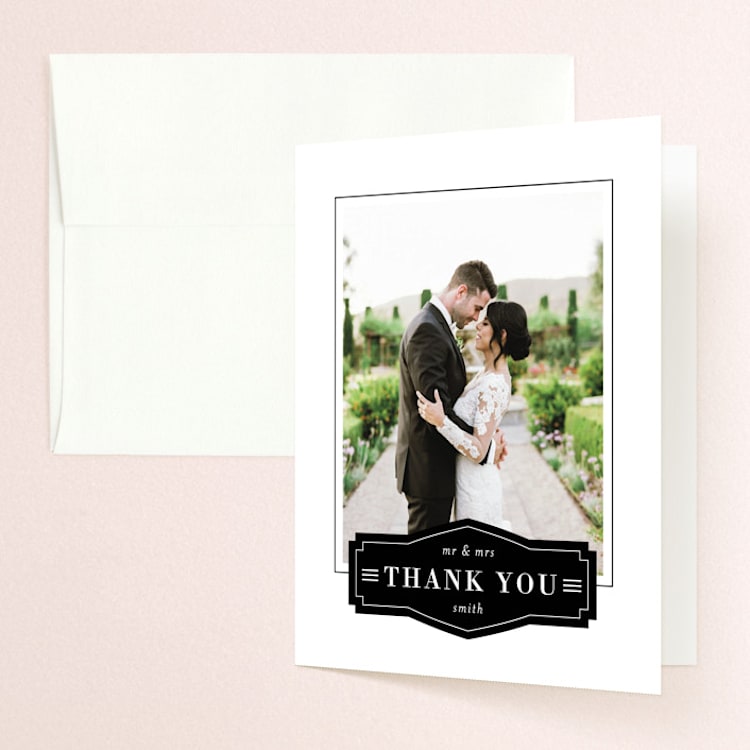 "Helena" - Folded Wedding Thank You Cards in Quartz by 2birdstone - Front