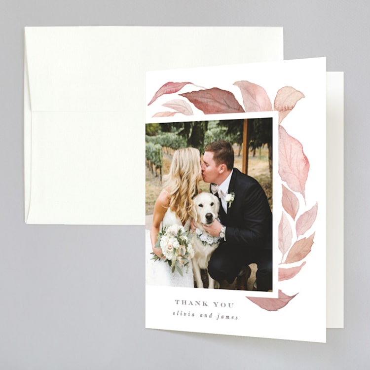 "Fallen" - Folded Wedding Thank You Cards in Rust by Creo Study - Front