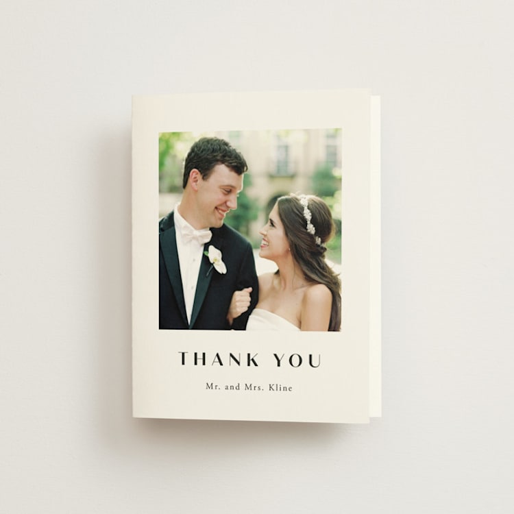 "Arguello" - Folded Wedding Thank You Cards in Diamond by Annie Shapiro - Front