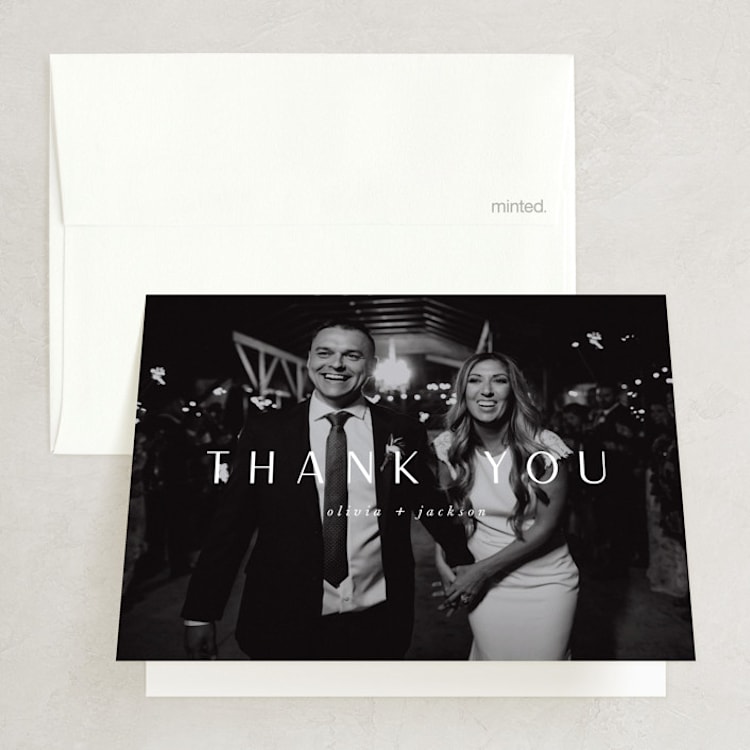 "Blueridge" - Folded Wedding Thank You Cards in Ocean by Leah Bisch - Front