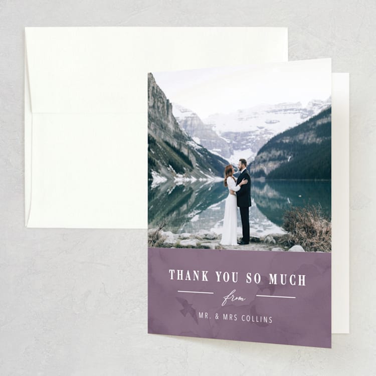 "High" - Folded Wedding Thank You Cards in Agate by Yuliya Evseeva - Front